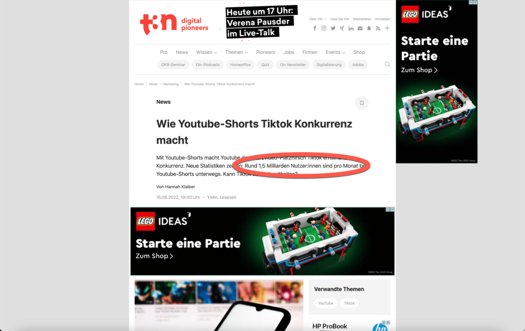 t3n Wie YouTube Shorts Tiktok Konkurrenz macht