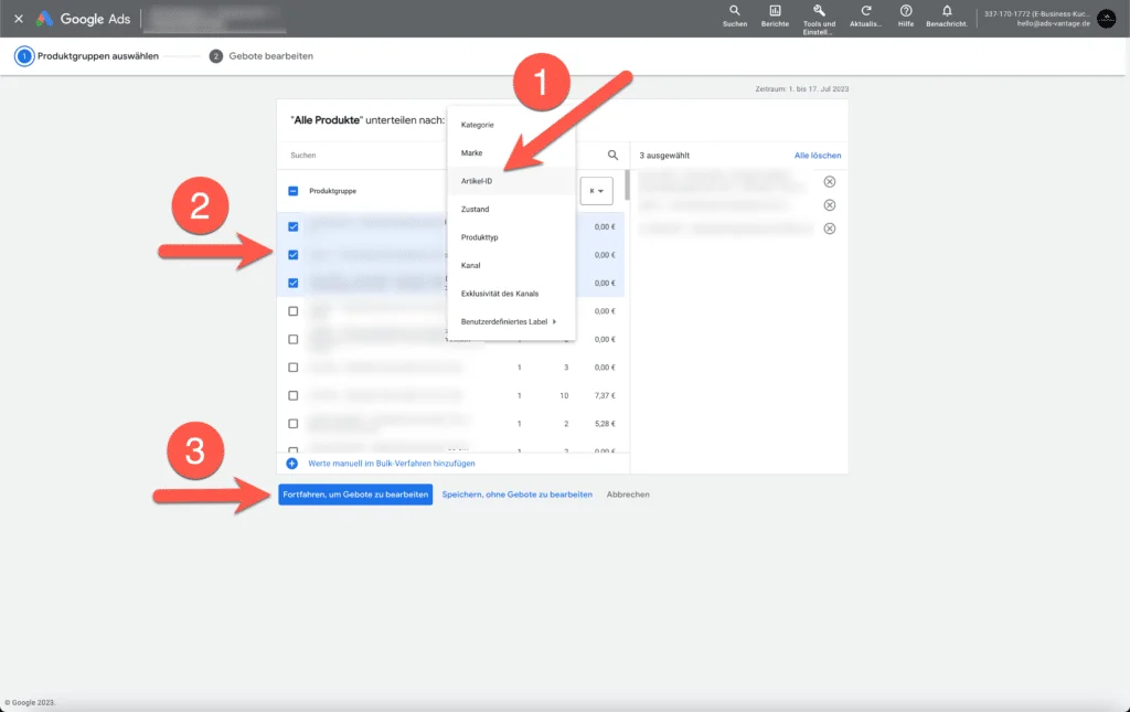 Google Ads für Onlineshops 2023 - Teil 3: Standard-Shopping 9 Produkte unterteilen