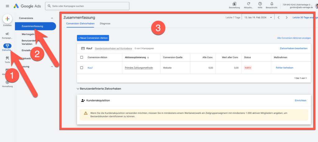 Google Ads Conversions Zusammenfassung