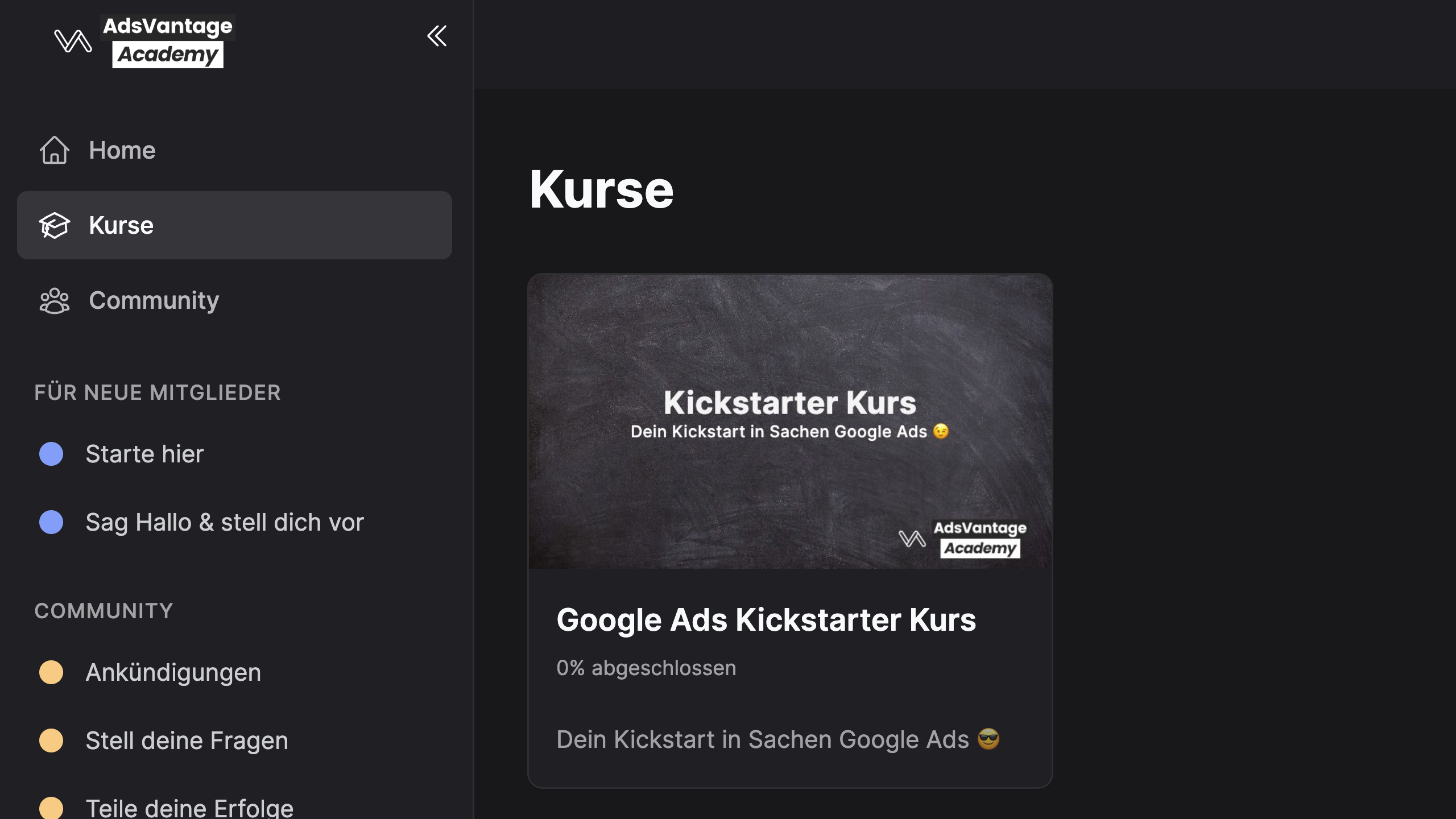 Google Ads Kickstarter Kurs