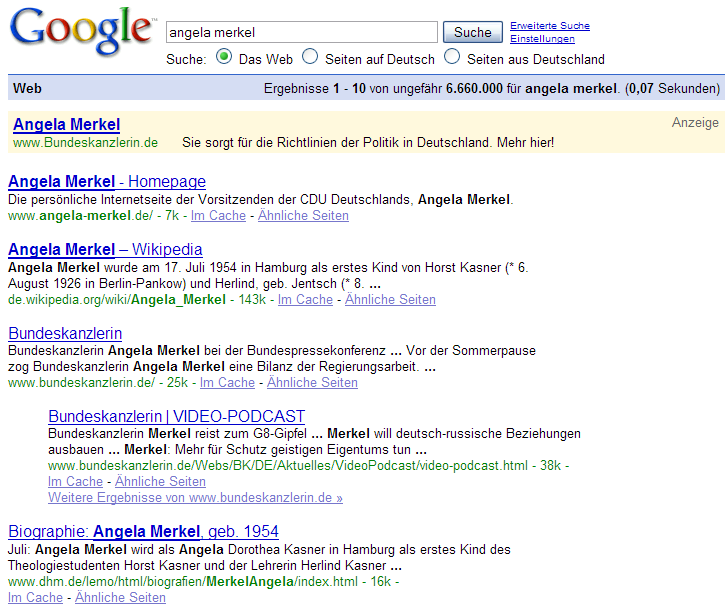 Sistrix SERPS von früher